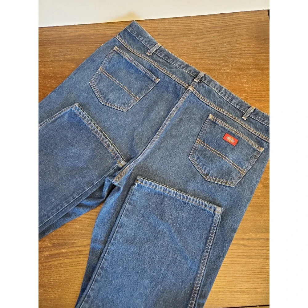 Vintage‎ Dickies Blue Denim Wide Leg Straight Jeans Mens Size 50